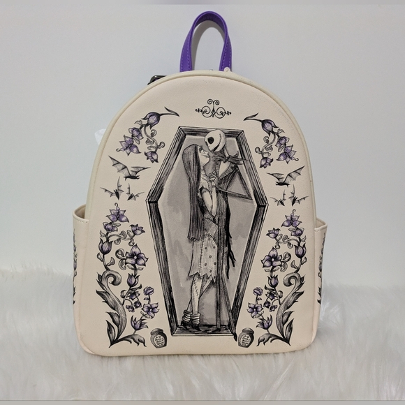 Loungefly Disney Nightmare Before Christmas Jack Sally Coffin Mini Backpack New! - Picture 13 of 13